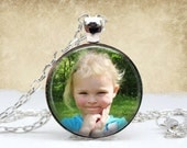 Personlized Photo Necklace Glass Photo Pendant Handcrafted Customized Jewelry by Lizabettas