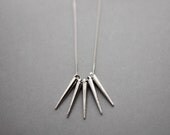 Silver Metal Spike Necklace - Geometric Statement Necklace - Modern Handmade Jewellery