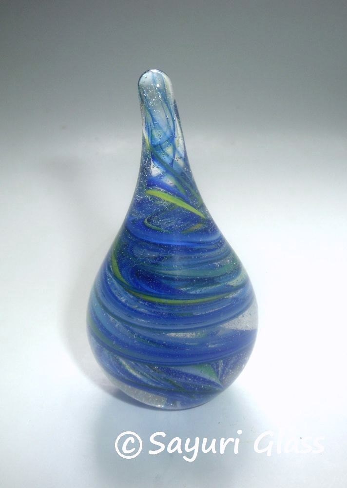 Paperweight / Ring Holder - Blue Bubble Swirl :  DISASTER RELIEF
