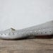 Perfect Vintage Perforated Gray Leather Loafers, Size 6