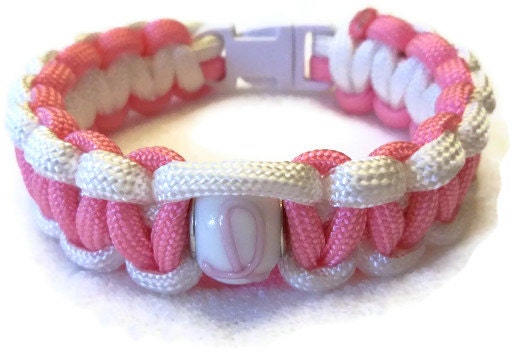 Breast Cancer Awareness Paracord Bracelet, Survival Bracelet, Eco Paracord