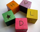 Colorful Wooden Alphabet Blocks for Baby - with Country Star