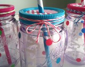 Personalized Monogram Chevron Double Insulated Mason Jar Tumbler with Handle