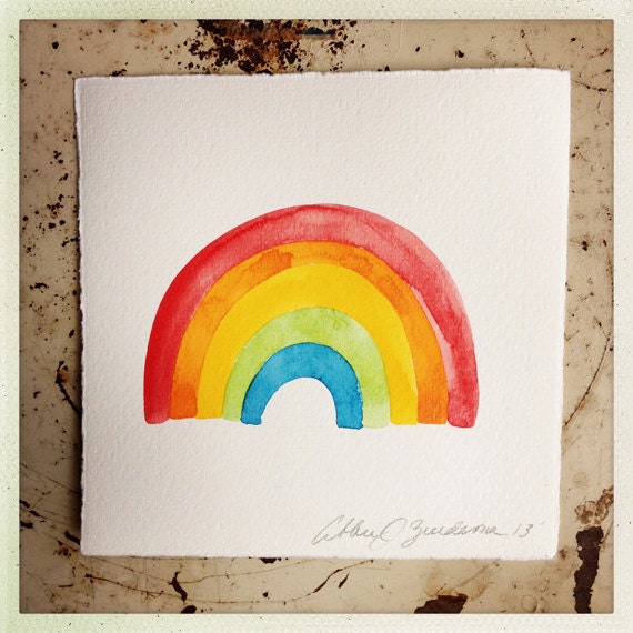 Original Watercolor Rainbow Painting no.3
