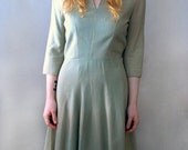 Sea Foam Micro Hounds Tooth 1940's Handmade Dress
