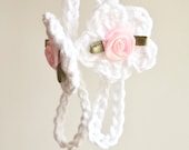 Baby Barefoot Sandals, Crochet Baby Sandals, Newborn Girl Shoes,  Crochet Barefoot Sandals White or Pink