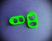 Neon Green Soda Pop Tab Earrings