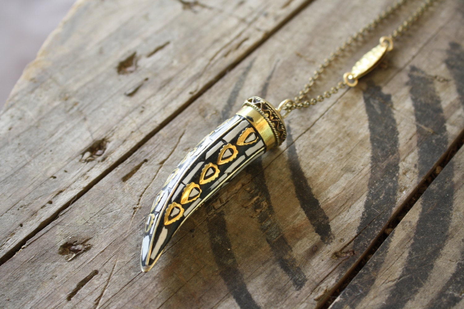 Tribal Ivory Horn Necklace
