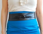 Black Leather Belt. Versatile Leather Wrap Belt