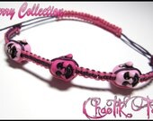 Hot Pink and Light Pink Buddha Head Bead Bracelet