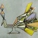 Collage Birdy, original drawing
