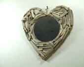 Heart Shaped Driftwood Mirror. Handcrafted Rustic Mirror.