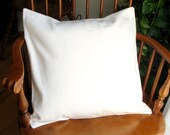 Cream Cotton Twill Pillow Slipcover, Heavy Weight Natural Ivory, 18 Inch, Washable