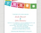 Papel Picado Banner Colorful Fiesta Invitation Card Maria Style - Printable DiY Uprint 387 Il_170x135