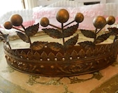 Small Bed Crown or Corona Fabulous French Patina
