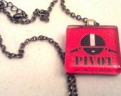 Pivot - Roller Derby - Glass Tile Necklace ( Roller Derby Pride) Various Colors