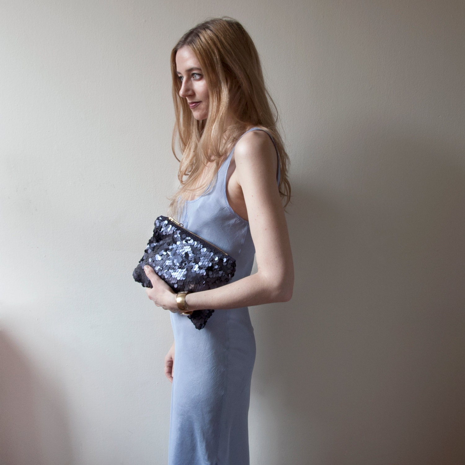 INDIGO SEQUIN Clutch. Navy Blue Sequin Clutch. Wedding Clutch.