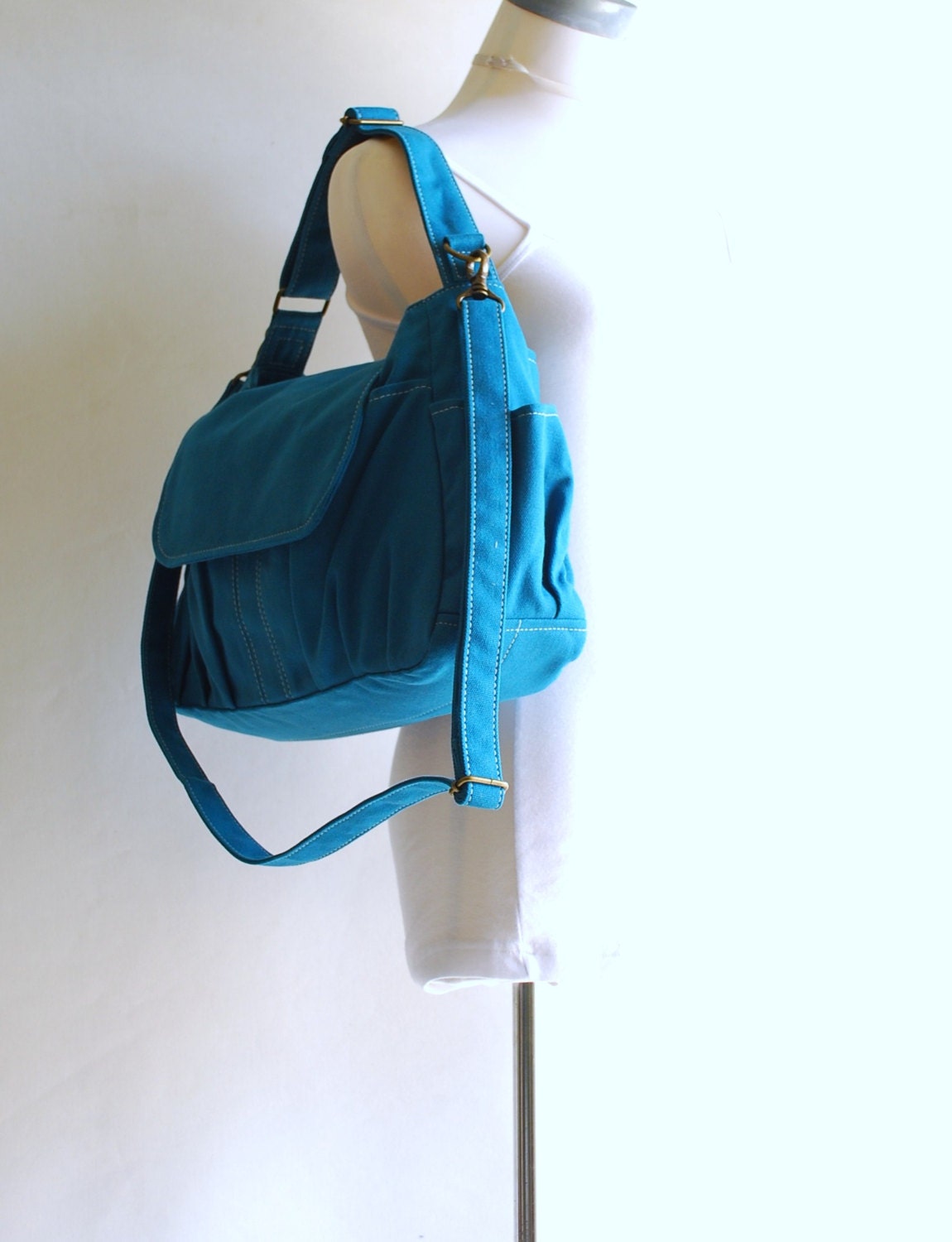 Fathers Day SALE up to 20% - New - Mini Pico in Teal (Water Resistant) Kid / Shoulder / Messenger / tote / Handbag / Travel / Laptop