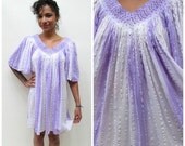 GRECIAN Cut Out Cotton Gauze Lilac Purple Butterfly Sleeve Mini Dress