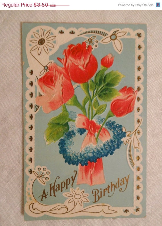 May Days Sale Antique Postcard A Happy Birthday