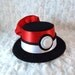 Pokemon Pokeball Mini Top Hat Fascinator in Red, White and Black for Costume Cosplay