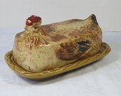 Vintage CHICKEN BUTTER DISH Modern Farmhouse