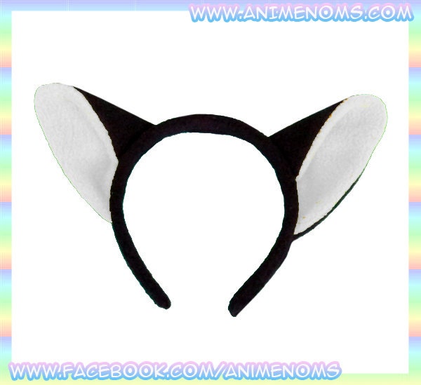 White Kitty Cat Ears Headband - 1/2" Flexible Band Black AntiPill Fleece Child Teen Adult Neko Geek Summer Cute Kawaii Anime Cosplay