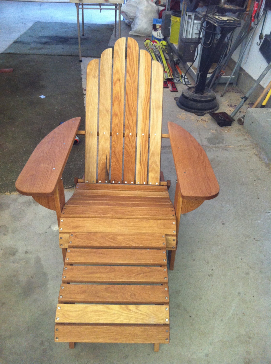 Folding Adirondack Chairs w/ foot rests in White Oak Made to order Taking orders 