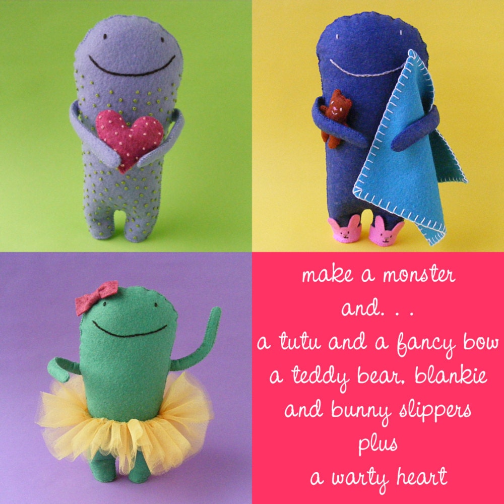 Oddballs felt monster softie pattern PDF