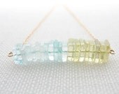 Saltwater necklace - lemon quartz and aquamarine necklace