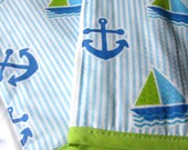 Boys Nautical Sailboat and Anchor Burp Cloths