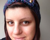 Pyramid stud crochet head warmer