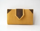 Mustard Combed Cotton Fabric Brown felt  Iphone5 // iphone 4 // Phone Wallet case  SD cards, USB
