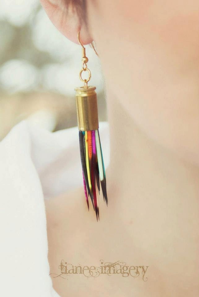 Real Porcupine Quill Earrings - Rainbow Colors - Porcupine Quill