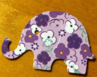 100 Light purple with flowers Modern Elephant Decor  Baby Shower Confetti, Birthday party ,scrapbooking, cards 50 cs