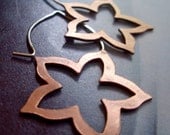 Wild Geranium Hoops in Copper and Sterling Silver