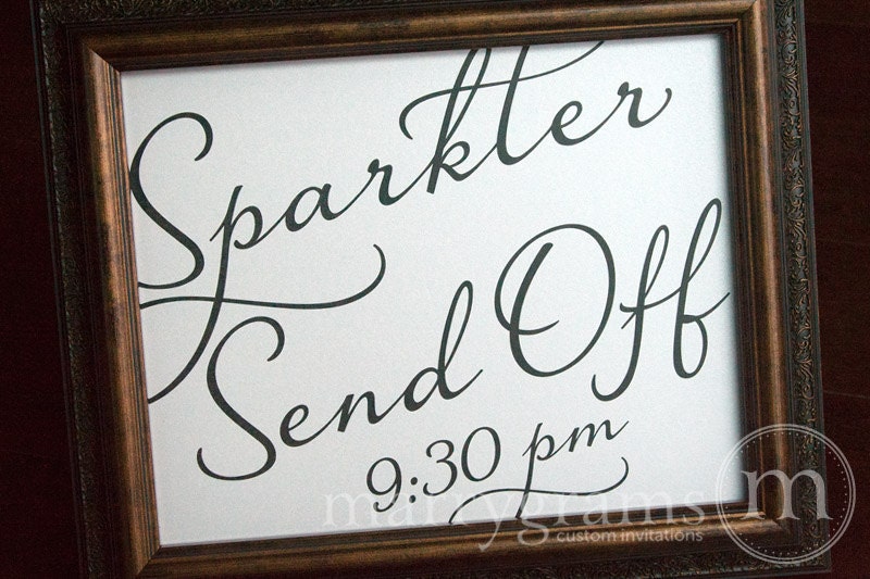 Sparkler Send Off Sign - Sparklers Wedding Reception Signage - Favor Table Sign - Matching Numbers Available SS03