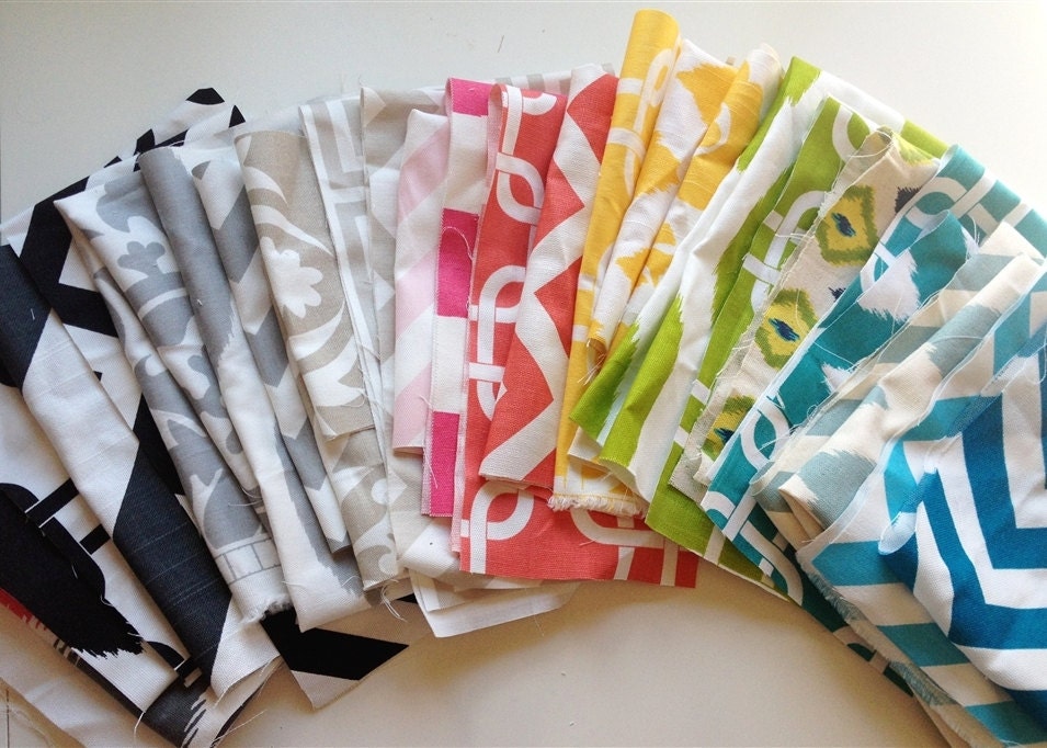 LARGE Fabric Scraps Assortment. Premier Prints Remnants. Home Decor Fabric Mix. Large Pieces