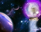 Dystopia - 16x24 Space Cat Poster