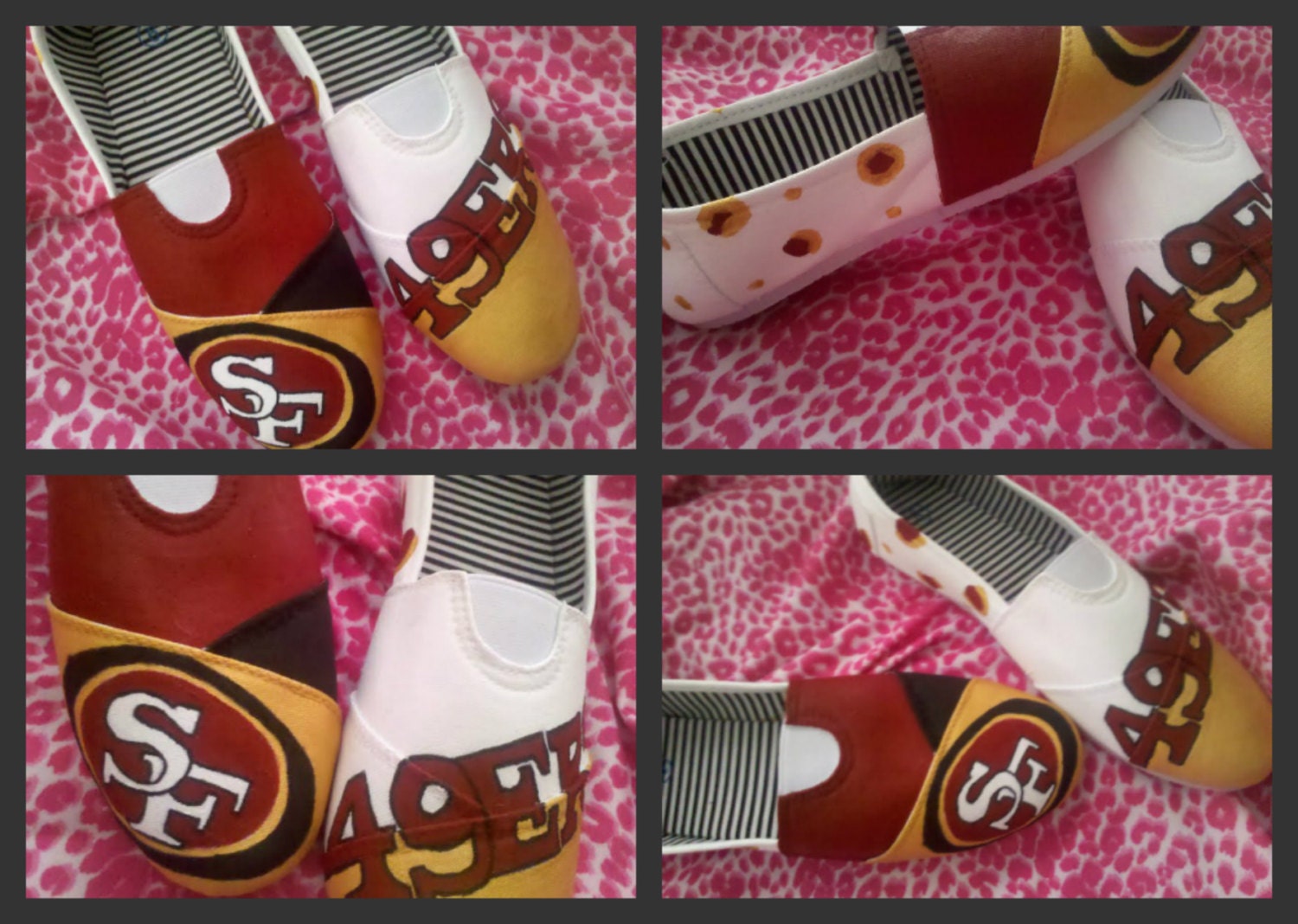 San Fran 49ers Shoes Handpainted Custom Women Shoes San Francisco