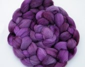 Purple Wool Roving- Southdown Spinning Fiber- Sock Fiber 120g 1557
