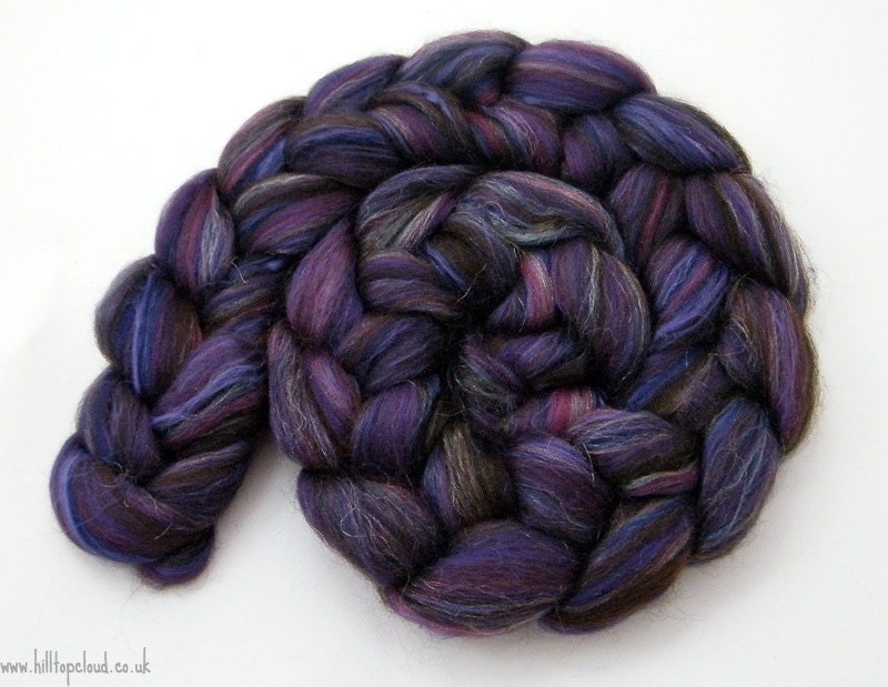 Purple Spinning Fiber- Merino, Shetland, Bamboo, Firestar, Katherine of Aragon, 100g, Queens Collection