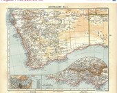 1912 Western Australia Antique Map