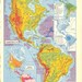 Colorful Vintage Relief Map of the Americas
