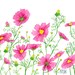 A3 Original floral watercolor painting - Wild pink red green flowers - Free shipping