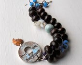 you are my happiness bracelet, chunky bracelet, wood bracelet, wooden bracelet, wooden jewellery, wood jewelry, unique bracelet