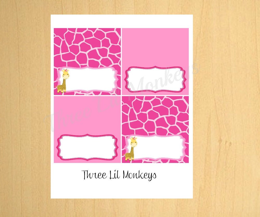 DIY Printable Giraffe Food Labels Tent Cards Il_170x135