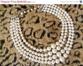 Vintage Faux Pearl Bib Necklace 1950's Collectible Mid Century Retro Jewelry