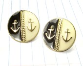 gold anchor earrings - anchor earrings - anchor studs - anchor jewelry - nautical earrings - nautical studs - nautical jewelry