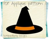 Halloween Baby Applique Template - Witch Hat Applique Clothing / Halloween Baby Applique / Witch Wall Hanging / Halloween Baby Quilt AP58-D